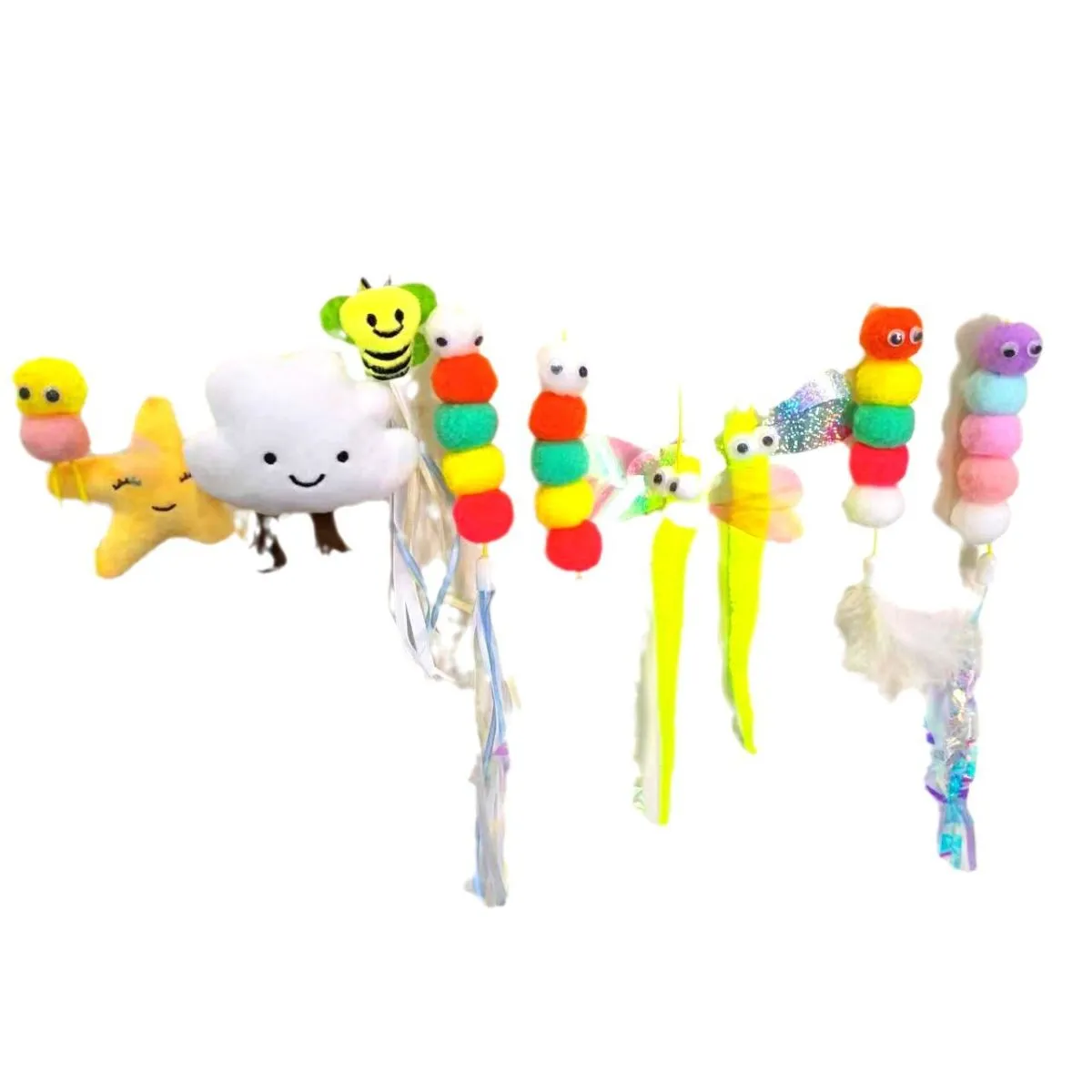 Hanging Cat Toy with Bungee Cord – Over Door Feather Teaser with Elastic Rope, Interactive Self-Play Boredom Relief Toy for Indoor Cats